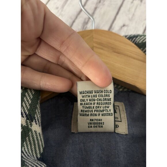 Ll Bean Men’s Thermal Shacket Green Plaid Size Large TALL Work Shirt Outdoor - Picture 7 of 13